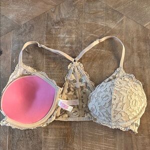 PINK Victoria's Secret Date Racerback Bra - Cream 34C